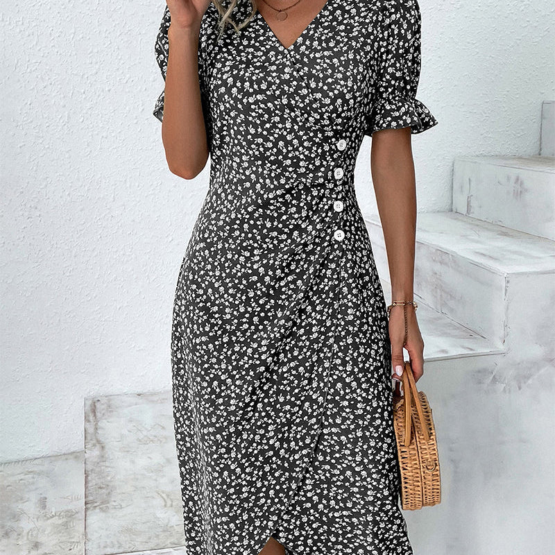 Natalie - Floral V-Neck Dress