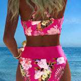 Marianne - Bikini with Contrasting Floral Print and Slit