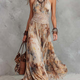 Isla - Stylish Lace Trim Maxi Dress