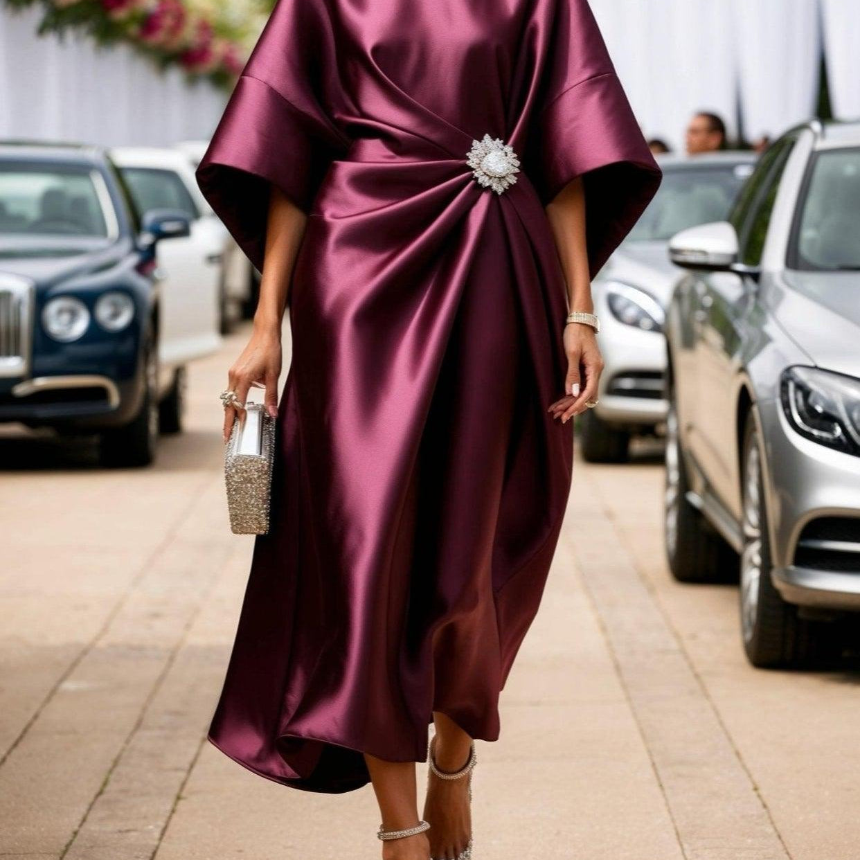 Émilie - Luxe Shimmer Satin Long Dress