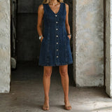 Louise - Casual Denim Overall Dress