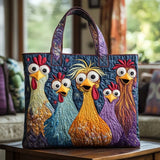Handmade Bag - Five Colourful Hens