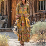Bianca - Casual Long Sleeve Dress Inspired by Vintage