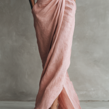 Lucie - Pink Linen Maxi Dress