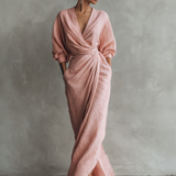 Lucie - Pink Linen Maxi Dress