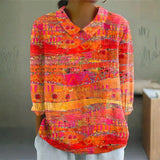 Geneviève - Vibrant Mosaic Blouse