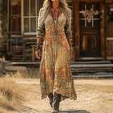 Dominique - Casual Long Sleeve Dress with Vintage Inspiration