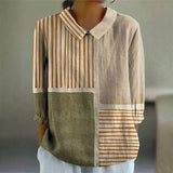 Arielle - Stripe Patchwork Blouse