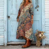 Anna - Casual Long Sleeve Dress with Vintage Inspiration
