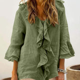 DELILAH - Women Chic Bell Sleeve Ruffle Top