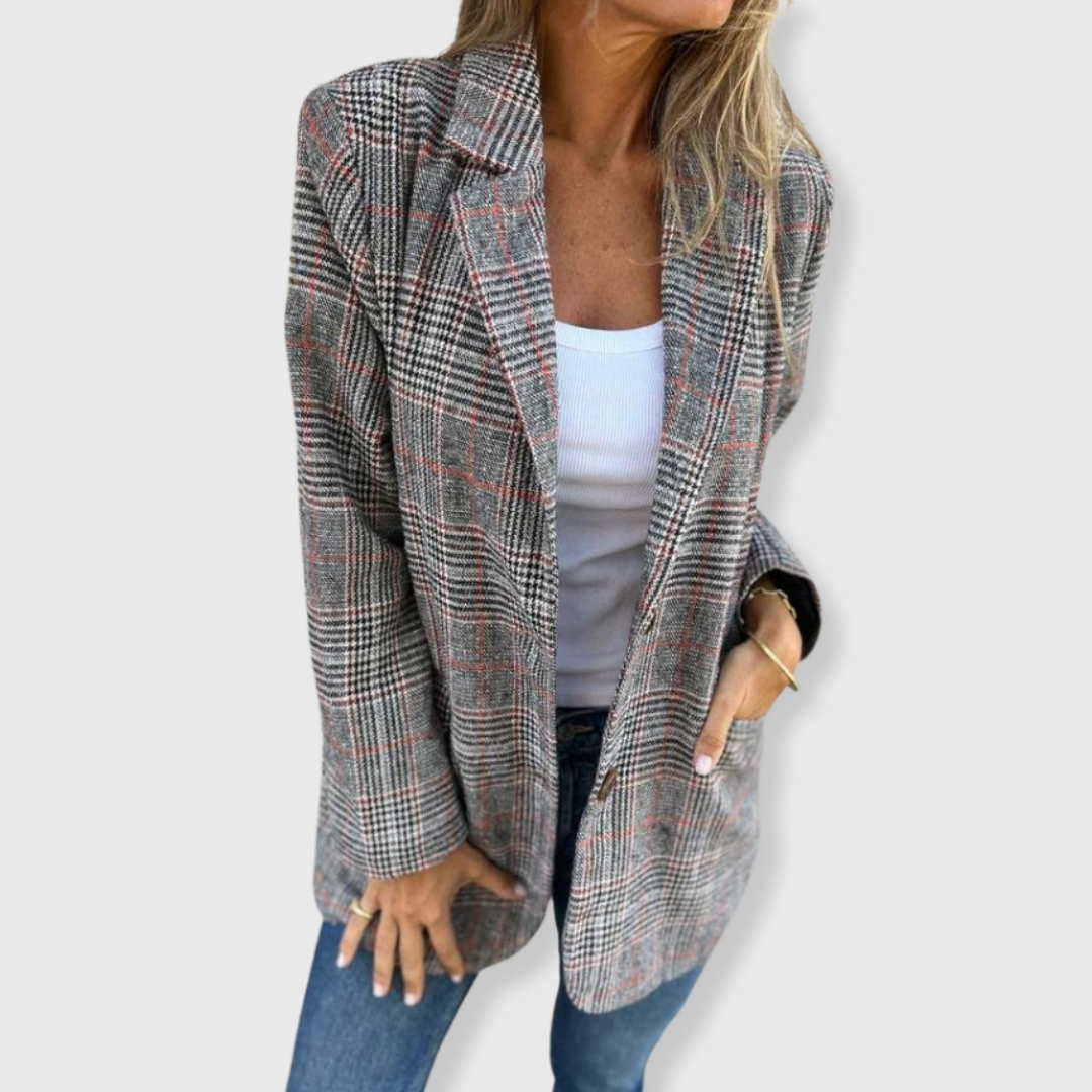 Laura - Elegant Blazer with Check Pattern