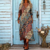 Anna - Casual Long Sleeve Dress with Vintage Inspiration