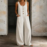 Justine - Vintage Washed Cotton Denim Overalls