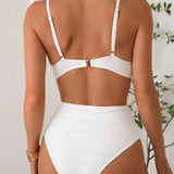 Adeline - High Support Crossed Top, High Waist Bikini