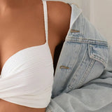 Adeline - High Support Crossed Top, High Waist Bikini