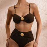 Lily - High Waist Bikini with Shell Detail
