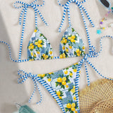 Heather - Lemon Print Triangle Bikini