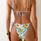 Heather - Lemon Print Triangle Bikini