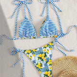 Heather - Lemon Print Triangle Bikini