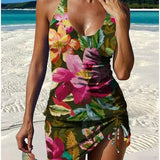 Serena - Floral Graphic Tankini with Shorts, Tummy Control Effect
