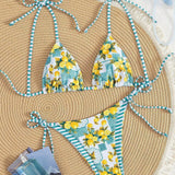 Heather - Lemon Print Triangle Bikini