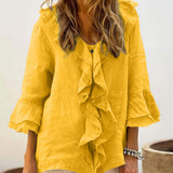 DELILAH - Women Chic Bell Sleeve Ruffle Top