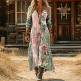 Rose - Casual Long Sleeve Dress Inspired by Vintage