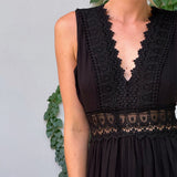 Brigitte - Handcrafted Lace Dress with V-Neckline
