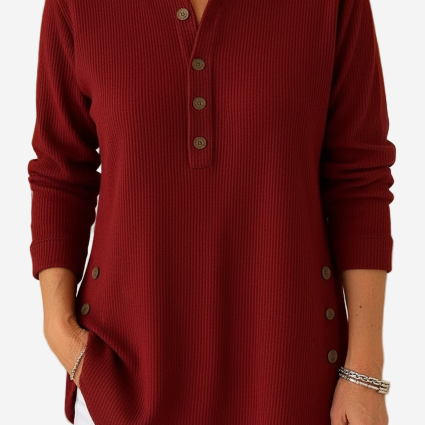 Madeleine – Long Sleeve Solid Knit Sweater