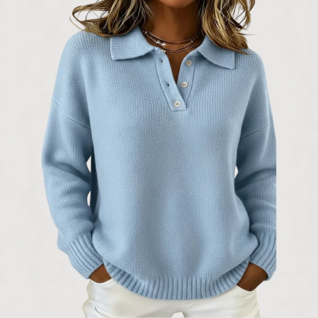 Iris - Cozy Collared Knit Sweater