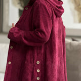 Solène - Corduroy Hooded Cardigan