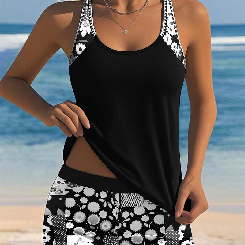 Chloé - Swimsuit Tank Top with Printed Boxer Set