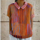 Lucy - Geometric Striped Blouse