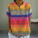 Sarah - Floral Striped Blouse