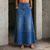 Joy - Mid-Length Denim Skirt