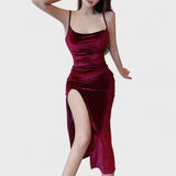 Chelsea - Velvet Dress with Slit