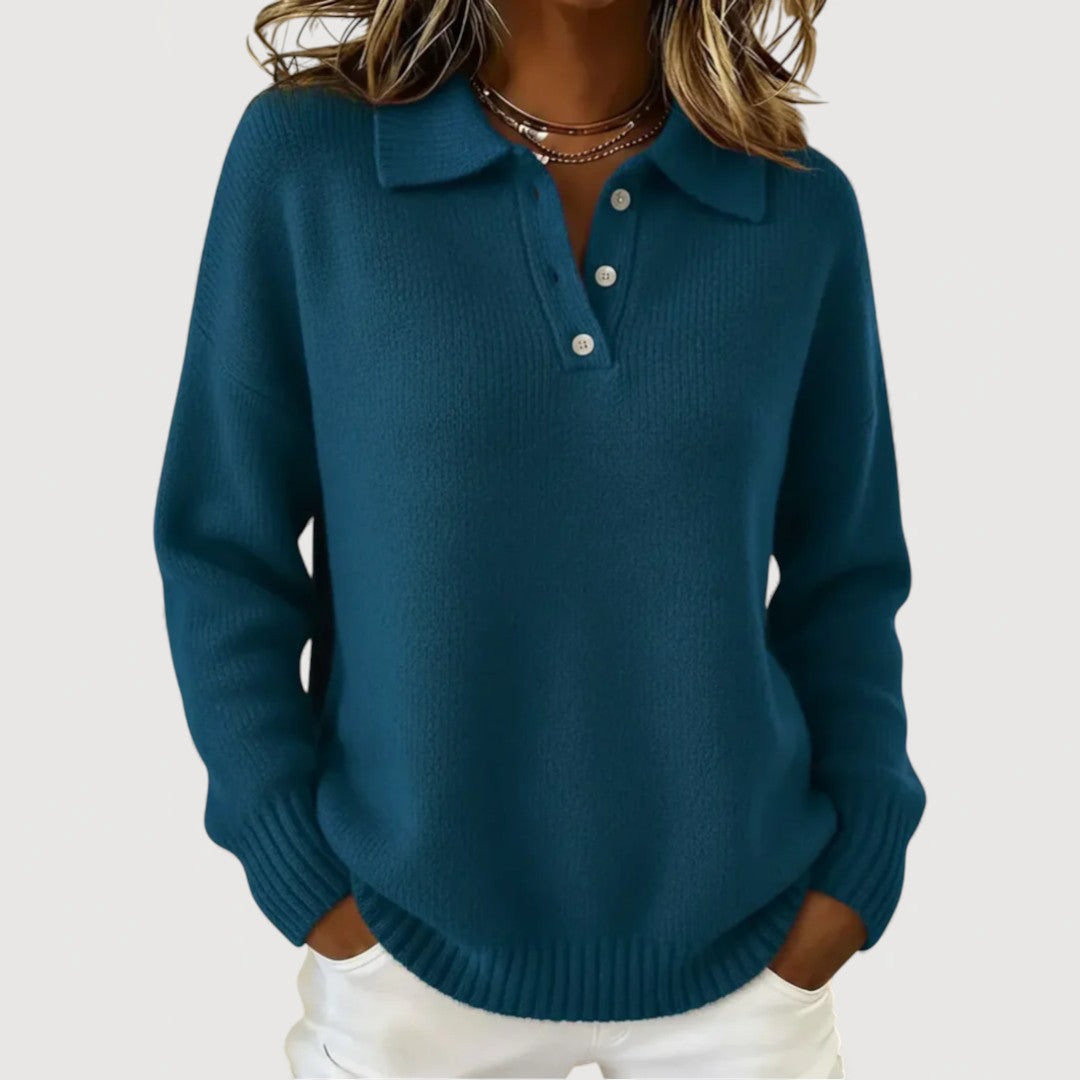 Iris - Cozy Collared Knit Sweater