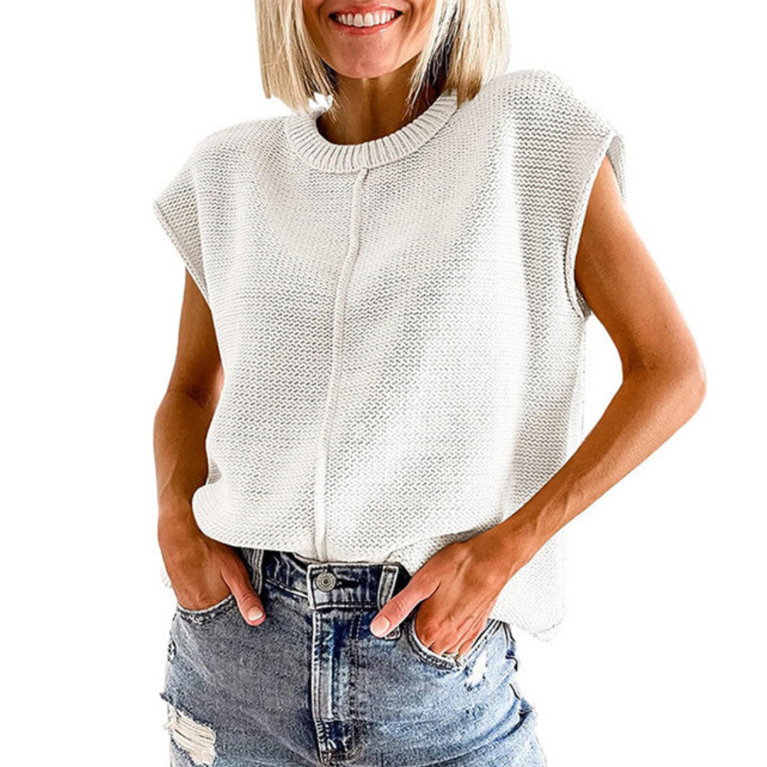 GEMMA - Casual Minimalist Crewneck Sleeveless Top
