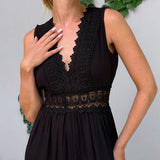 Brigitte - Handcrafted Lace Dress with V-Neckline