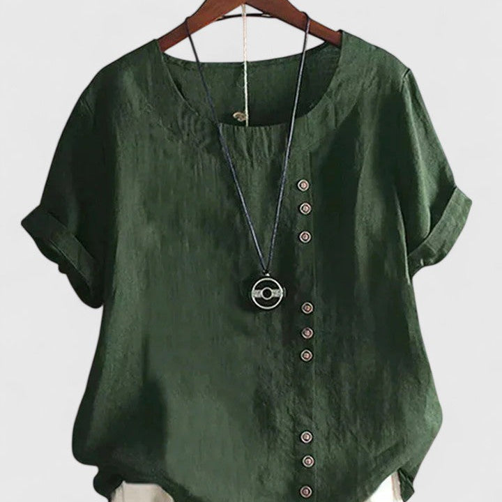 Sarah - Comfortable Short Sleeve Blouse