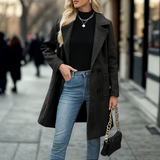 RENÉE - Casual Mid Length Button Open Front Coat