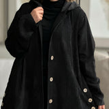 Solène - Corduroy Hooded Cardigan