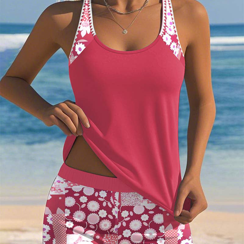 Chloé - Swimsuit Tank Top with Printed Boxer Set