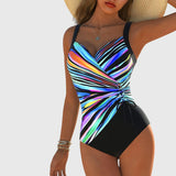 Riley - Fashionable High Elasticity Swimsuit with Crossed Front Detail