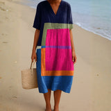 Scarlett - Vibrant Colour Block Dress