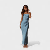 Ava - Sleeveless Satin Dress