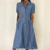 Jade - Short Sleeve Denim Dress