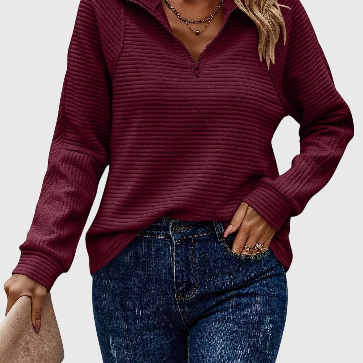Katherine - Elegant Sweater with Zipper