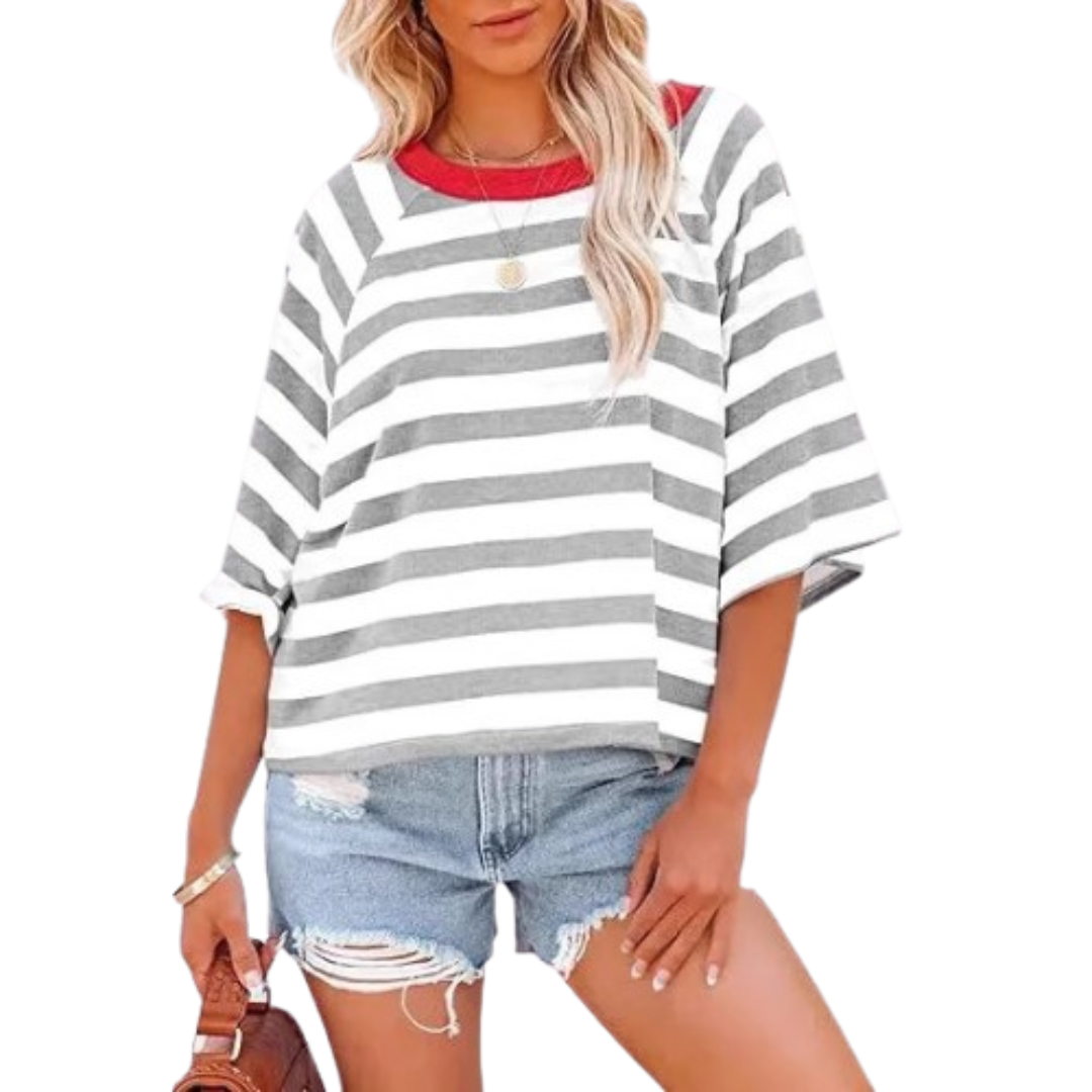 LOUISE - Trendy Loose Fit Summer Crewneck Top