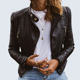 Arielle - Timeless Structured Zip-Up Vegan Leather Jacket